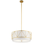 KICHLER 52072CLG Birkleigh 11.5" 4 Light Pendant Classic With Satin Etched Glass In Gold
