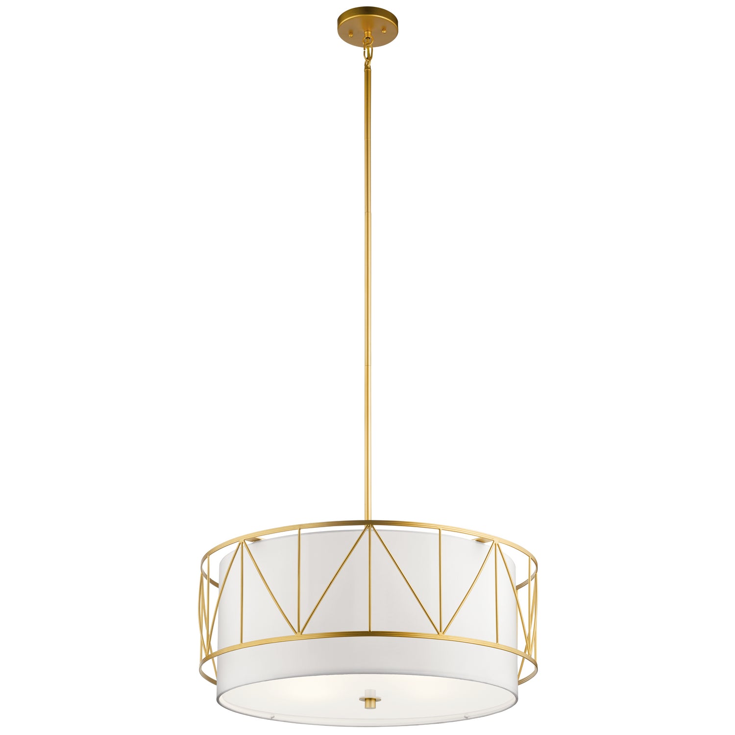 KICHLER 52072CLG Birkleigh 11.5" 4 Light Pendant Classic With Satin Etched Glass In Gold