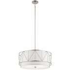 KICHLER 52072SN Birkleigh 11.5" 4 Light Pendant With Satin Etched Glass In Satin Nickel