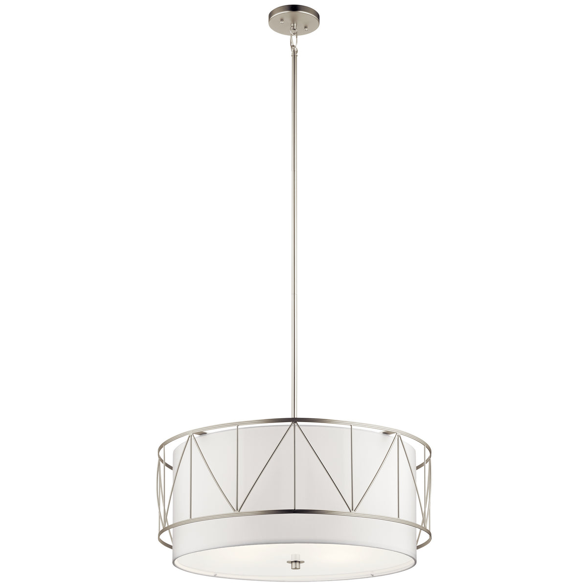 KICHLER 52072SN Birkleigh 11.5" 4 Light Pendant With Satin Etched Glass In Satin Nickel