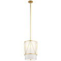 KICHLER 52073CLG Birkleigh 18.25" 1 Light Pendant With Satin Etched Glass In Classic Gold