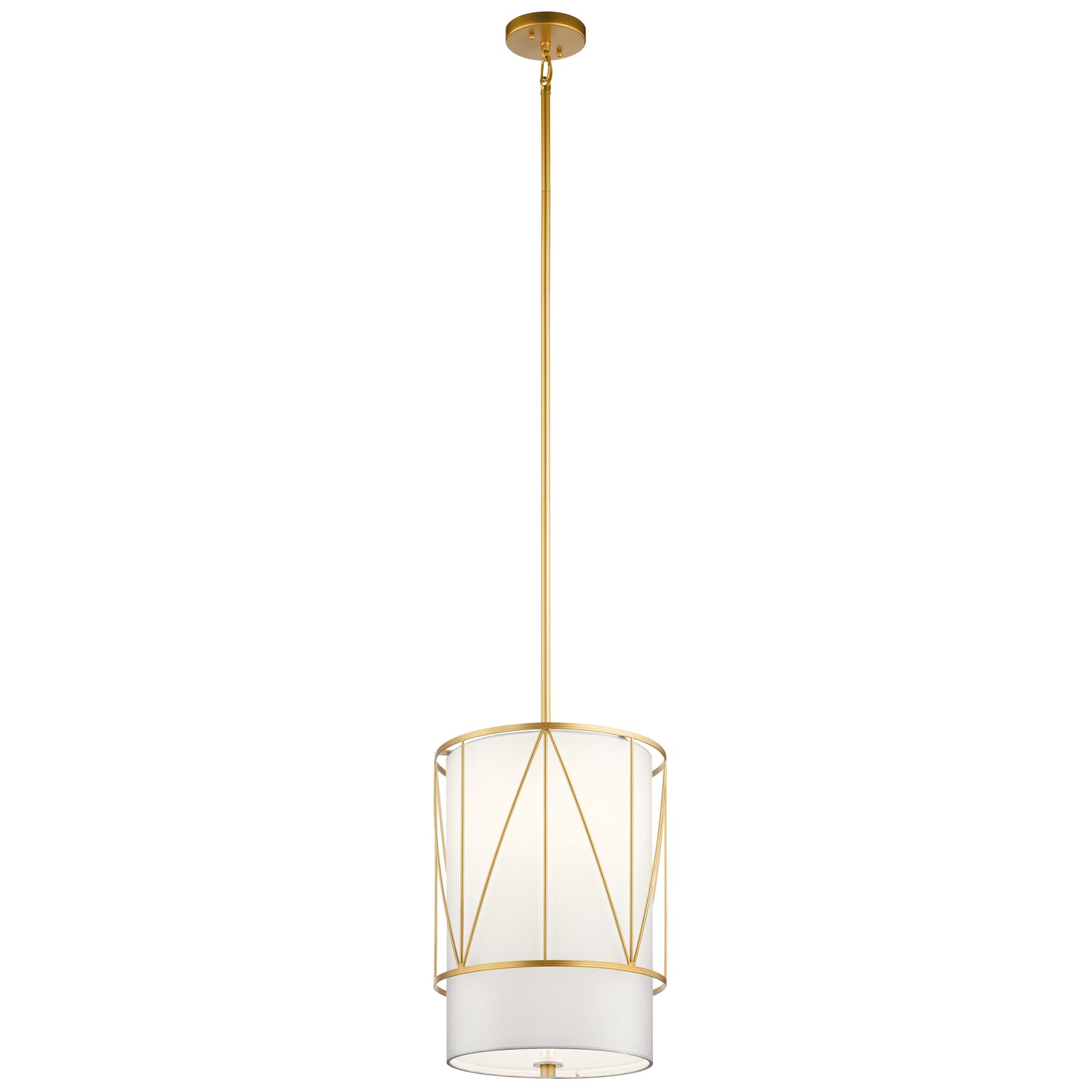 KICHLER 52073CLG Birkleigh 18.25" 1 Light Pendant With Satin Etched Glass In Classic Gold