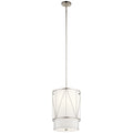 KICHLER 52073SN Birkleigh 18.25" 1 Light Pendant With Satin Etched Glass In Satin Nickel