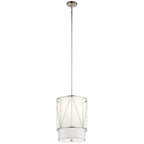 KICHLER 52073SN Birkleigh 18.25" 1 Light Pendant With Satin Etched Glass In Satin Nickel