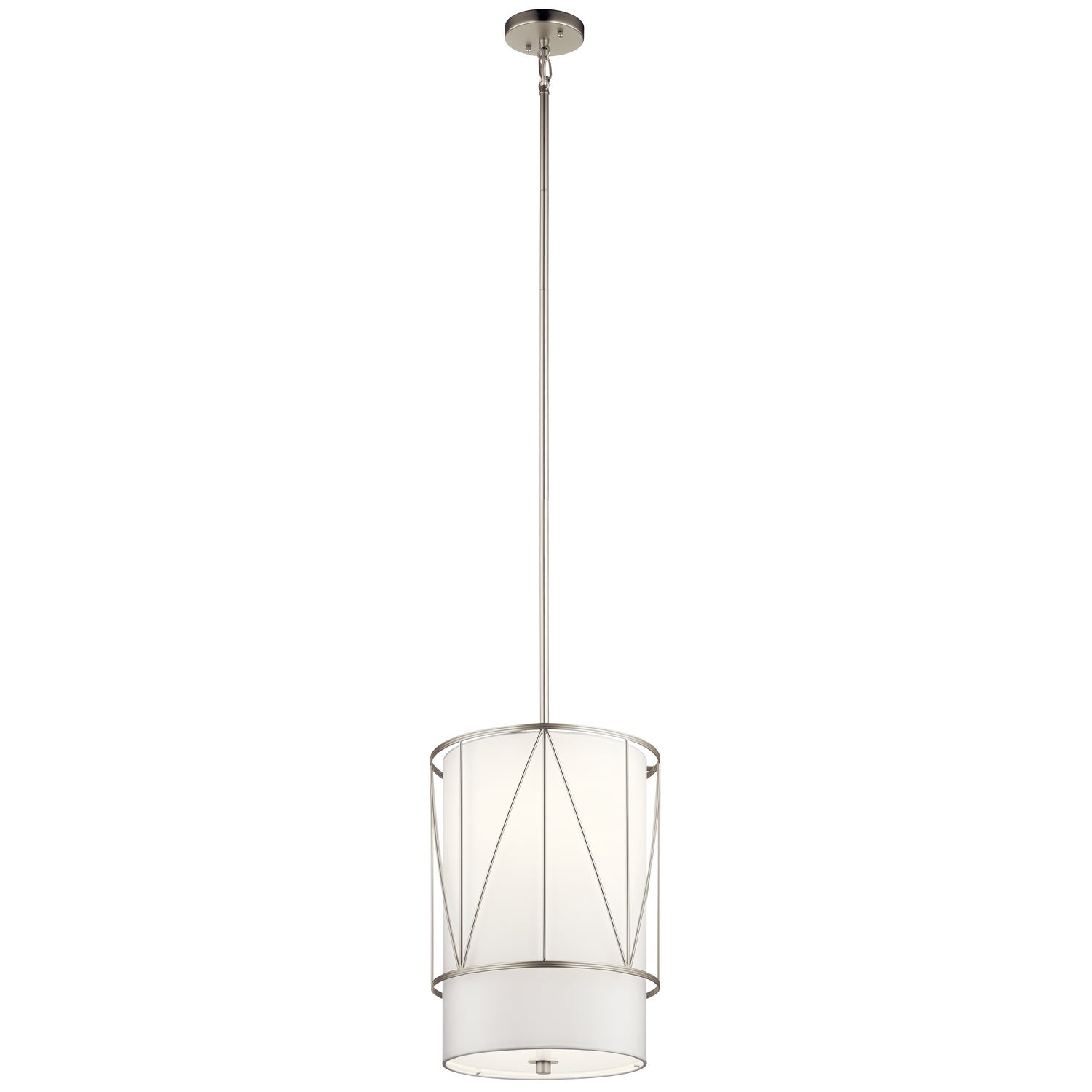 KICHLER 52073SN Birkleigh 18.25" 1 Light Pendant With Satin Etched Glass In Satin Nickel