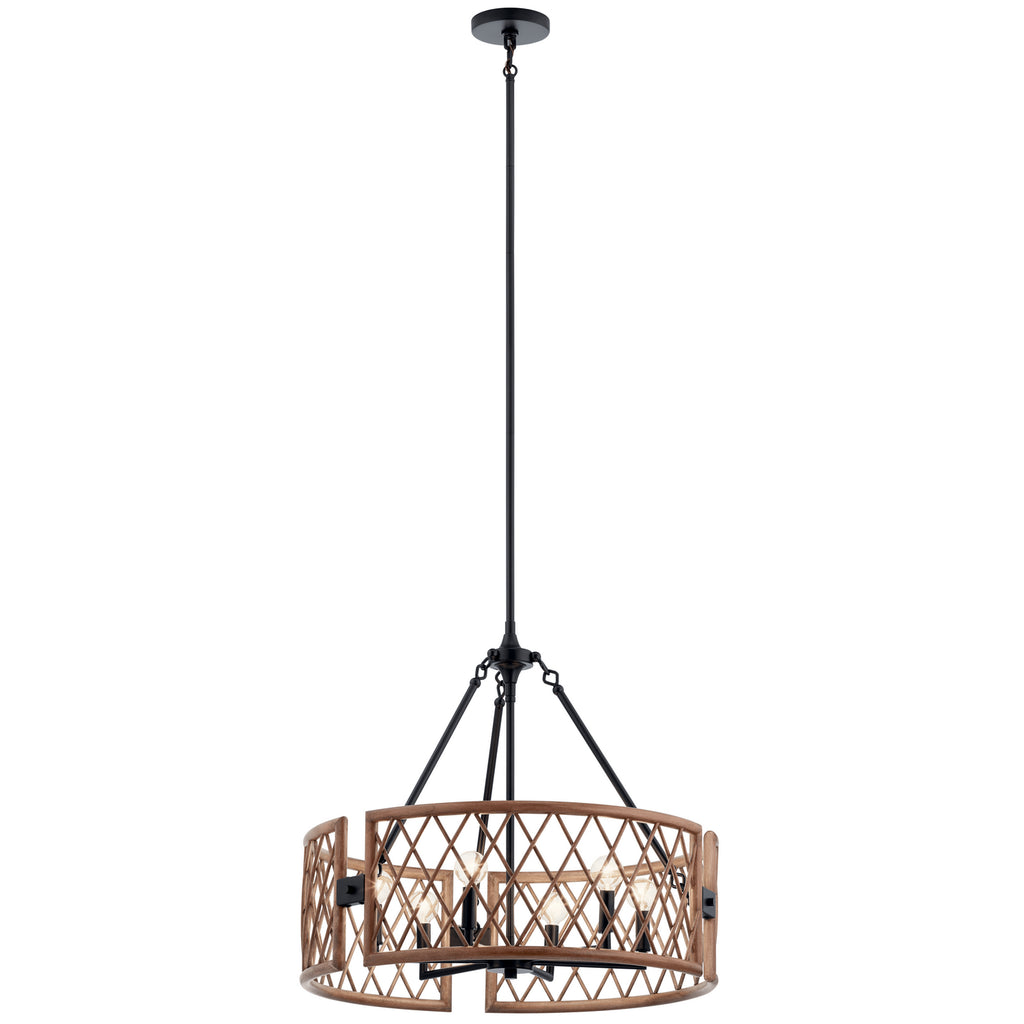 KICHLER 52077PAL Oana Six Light Chandelier Palm