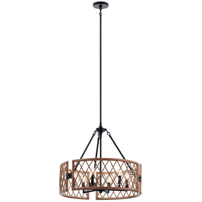 KICHLER 52077PAL Oana Six Light Chandelier Palm