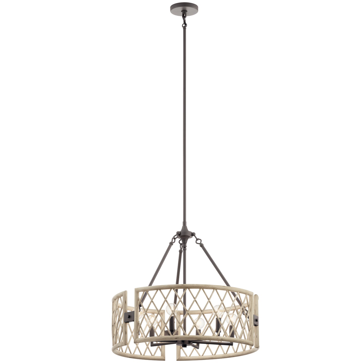 KICHLER 52077WWW Oana Six Light Chandelier White Washed Wood