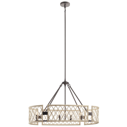 KICHLER 52078WWW Oana Six Light Chandelier White Washed Wood