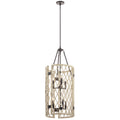 KICHLER 52079WWW Oana Six Light Foyer Chandelier White Washed Wood
