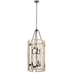 KICHLER 52079WWW Oana Six Light Foyer Chandelier White Washed Wood