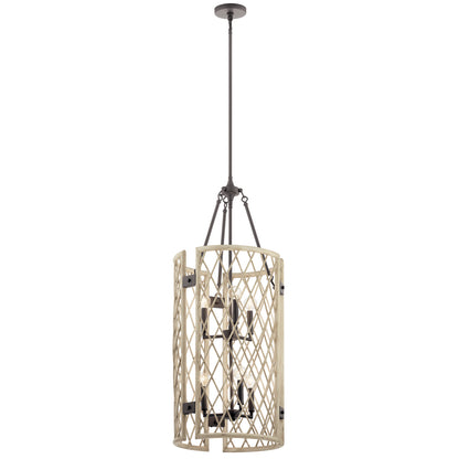 KICHLER 52079WWW Oana Six Light Foyer Chandelier White Washed Wood