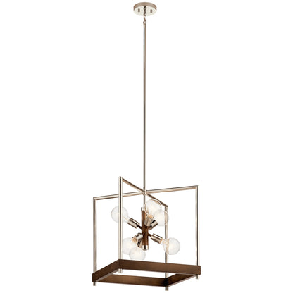 KICHLER 52092AUB Tanis Six Light Foyer Pendant Auburn Stained Finish