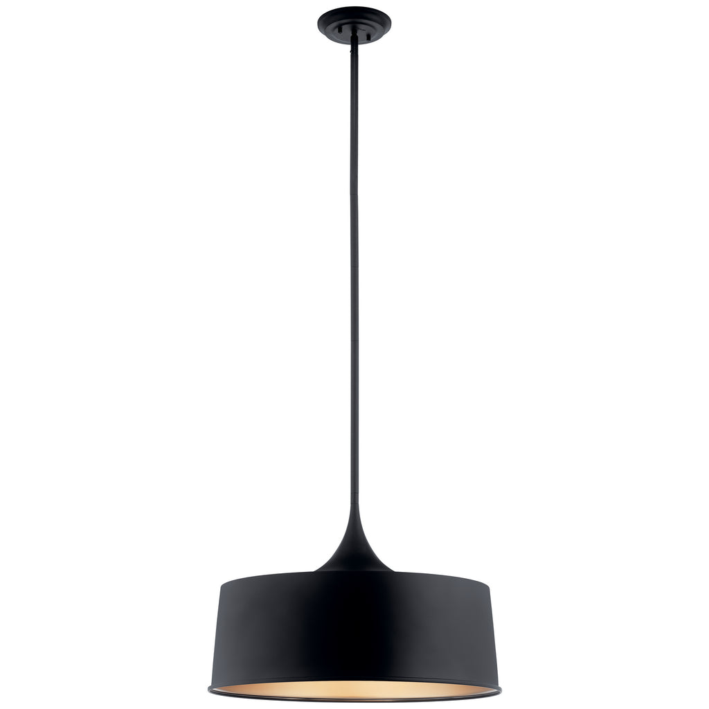 KICHLER 52097BK Elias 15.25" 1 Light Convertible Pendant Black