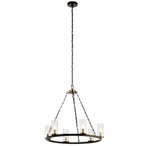 KICHLER 52107OZ Mathias 23" 6 Light Chandelier With Clear Ribbed Glass In Olde Bronze