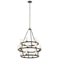 KICHLER 52110OZ Mathias 41.5" 21 Light 3 Tier Chandelier With Clear Ribbed Glass In Olde Bronze