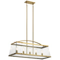 KICHLER 52123BNB Darton 40.75" 5 Light Linear Chandelier with Clear Glass in Brushed Natural Brass