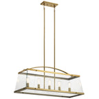 KICHLER 52123BNB Darton 40.75" 5 Light Linear Chandelier with Clear Glass in Brushed Natural Brass