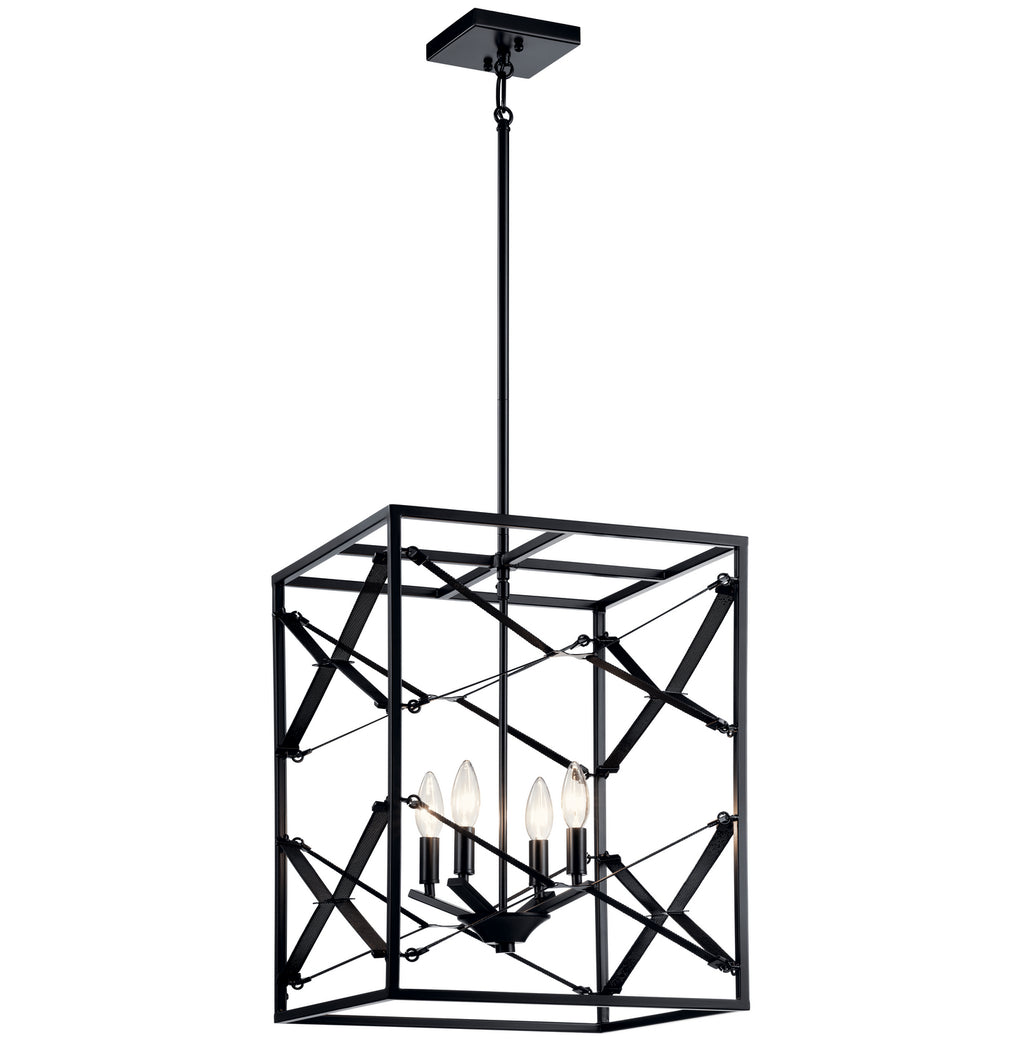 KICHLER 52141BK Sevan Four Light Foyer Pendant Black