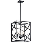 KICHLER 52141BK Sevan Four Light Foyer Pendant Black