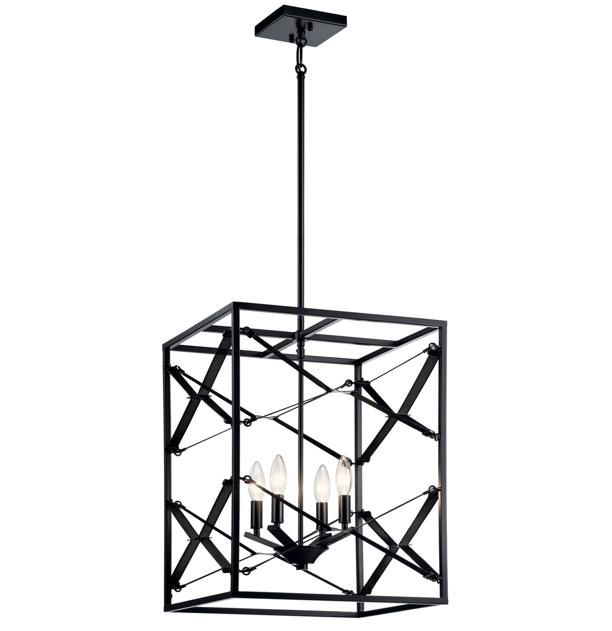KICHLER 52141BK Sevan Four Light Foyer Pendant Black