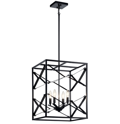 KICHLER 52141BK Sevan Four Light Foyer Pendant Black