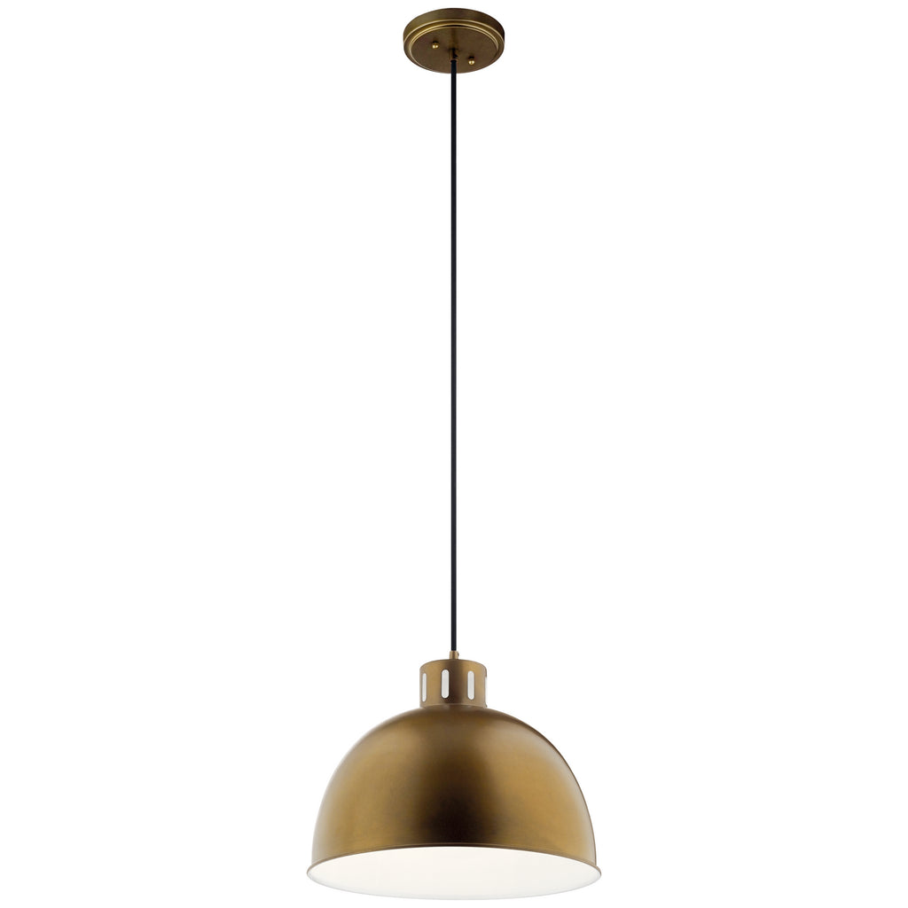 KICHLER 52153NBR Zailey 12.5" 1 Light Pendant In Natural Brass