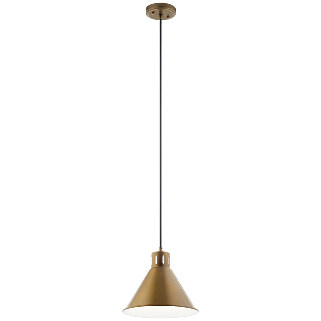 KICHLER 52176NBR Zailey 9.5" 1 Light Pendant In Natural Brass