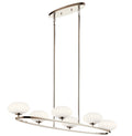 KICHLER 52224PN Pim 39" 6 Light Oval Chandelier with Satin Etched Cased Opal Glass in Polished Nickel
