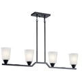 KICHLER 52233BK Skagos Four Light Linear Chandelier Black