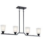 KICHLER 52233BK Skagos Four Light Linear Chandelier Black