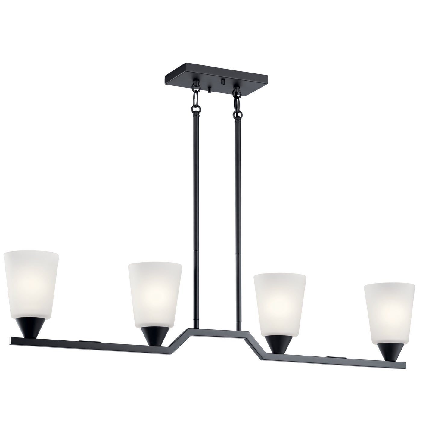 KICHLER 52233BK Skagos Four Light Linear Chandelier Black