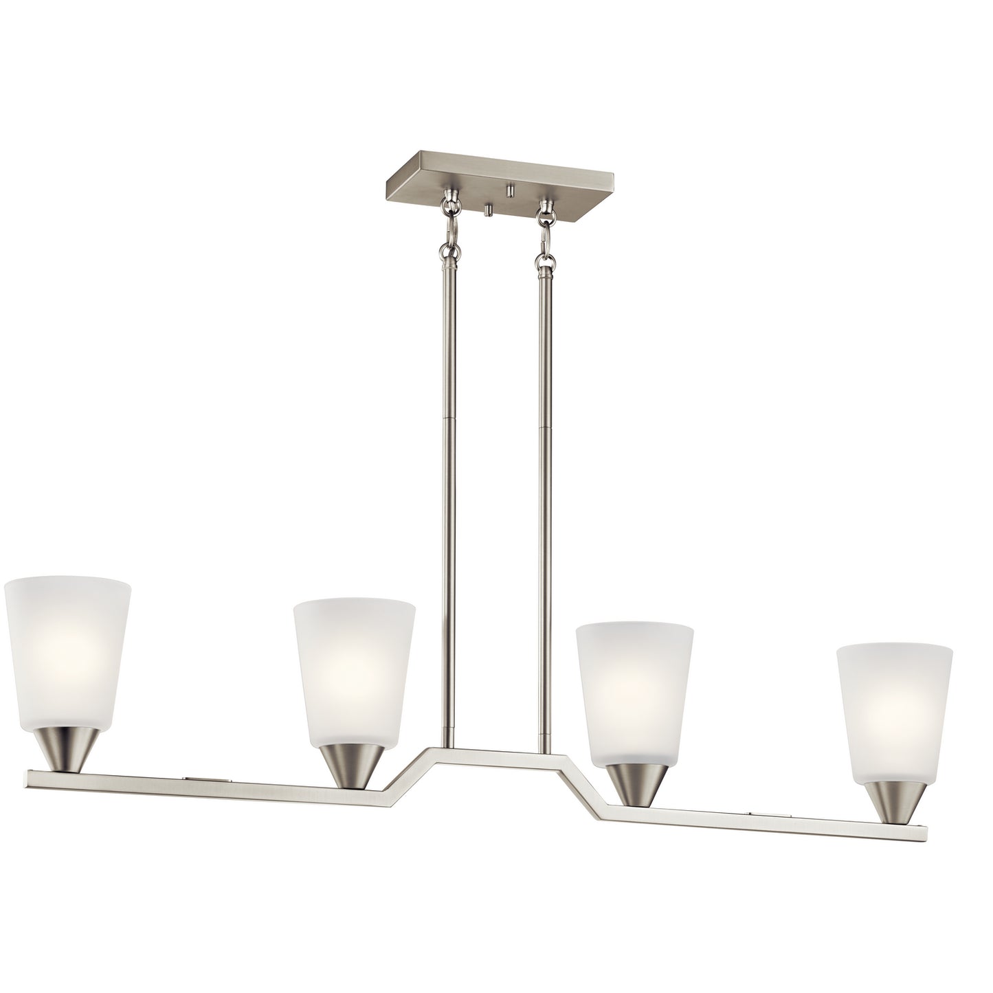 KICHLER 52233NI Skagos Four Light Linear Chandelier Brushed Nickel