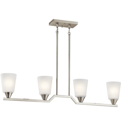 KICHLER 52233NI Skagos Four Light Linear Chandelier Brushed Nickel
