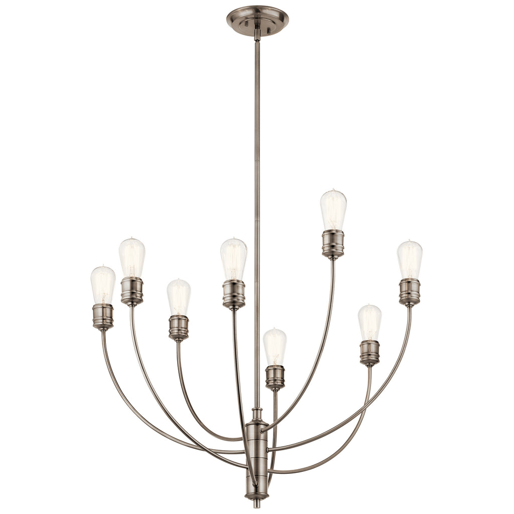 KICHLER 52255CLP Hatton Eight Light Chandelier Classic Pewter