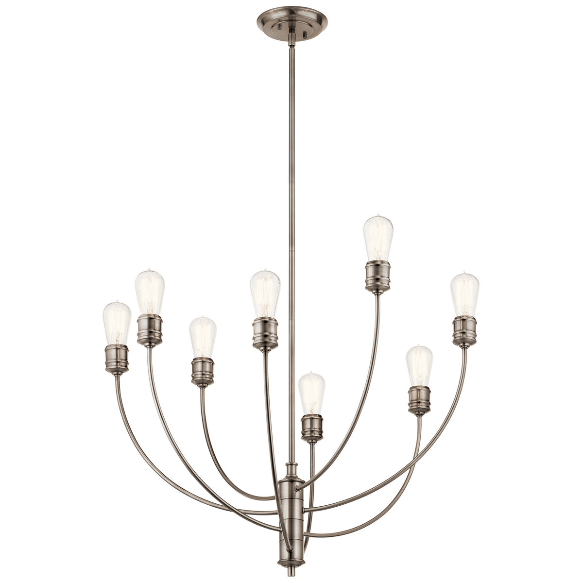 KICHLER 52255CLP Hatton Eight Light Chandelier Classic Pewter