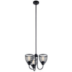 KICHLER 52268BK Voclain Three Light Chandelier/Semi Flush Mount Black