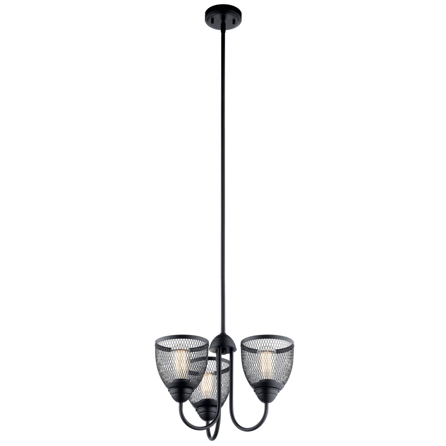 KICHLER 52268BK Voclain Three Light Chandelier/Semi Flush Mount Black