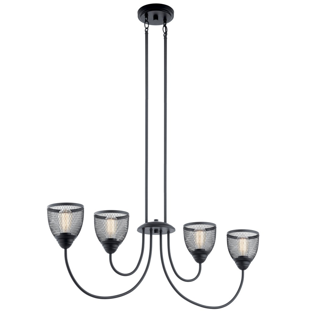 KICHLER 52273BK Voclain Four Light Linear Chandelier Black