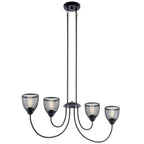KICHLER 52273BK Voclain Four Light Linear Chandelier Black