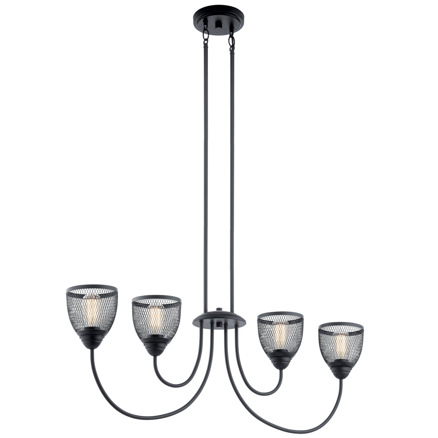 KICHLER 52273BK Voclain Four Light Linear Chandelier Black