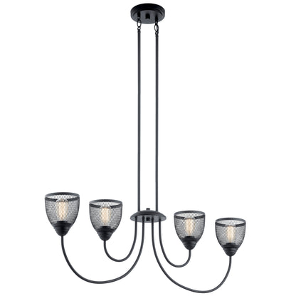 KICHLER 52273BK Voclain Four Light Linear Chandelier Black