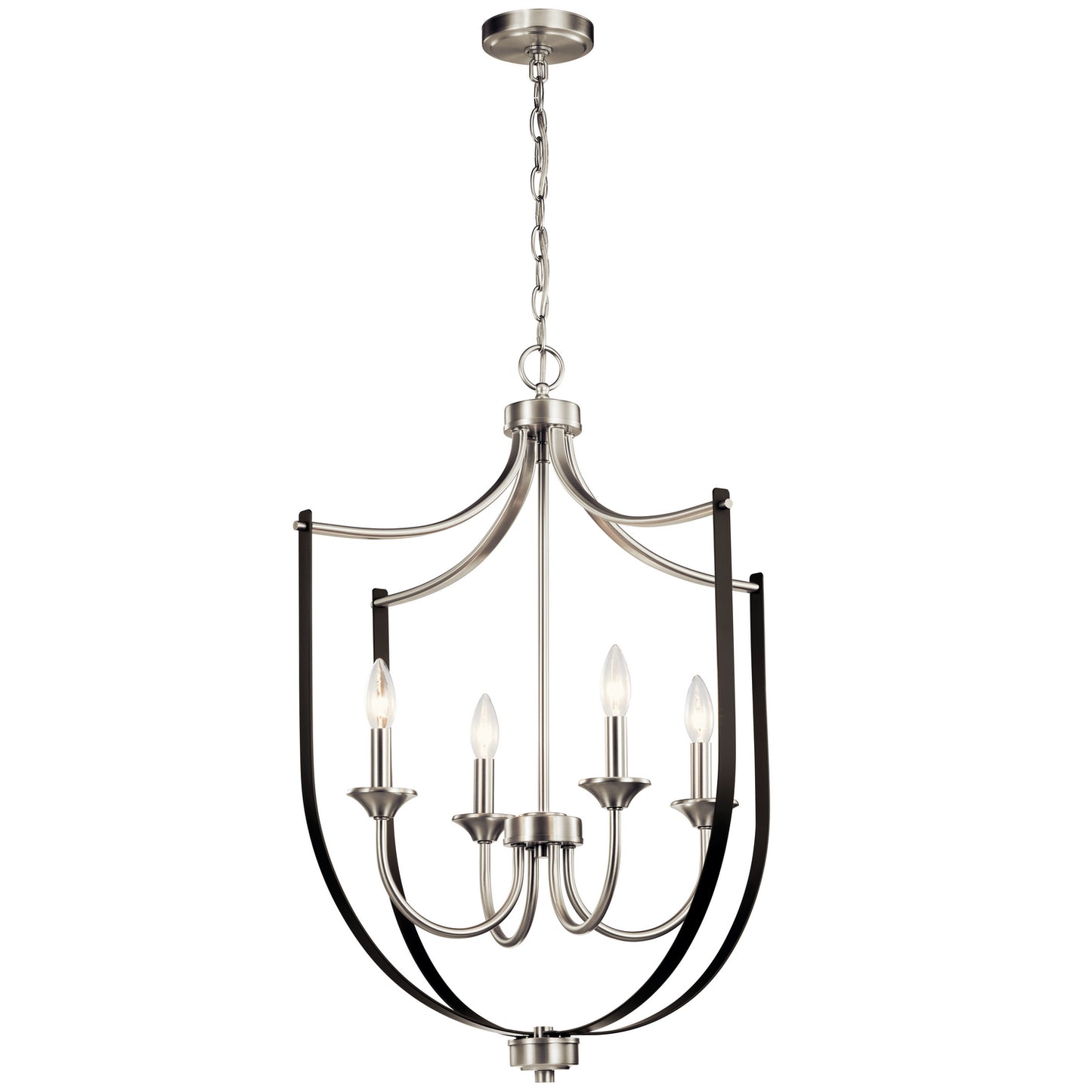 KICHLER 52279NI Tula Four Light Foyer Chandelier Brushed Nickel