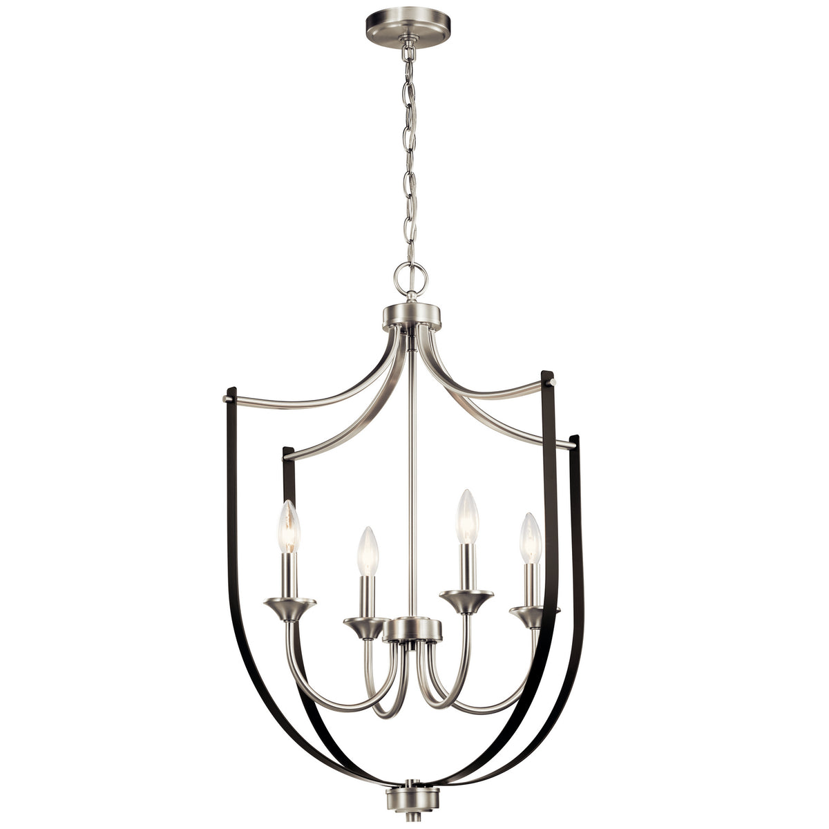 KICHLER 52279NI Tula Four Light Foyer Chandelier Brushed Nickel