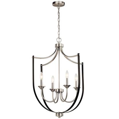 KICHLER 52279NI Tula Four Light Foyer Chandelier Brushed Nickel