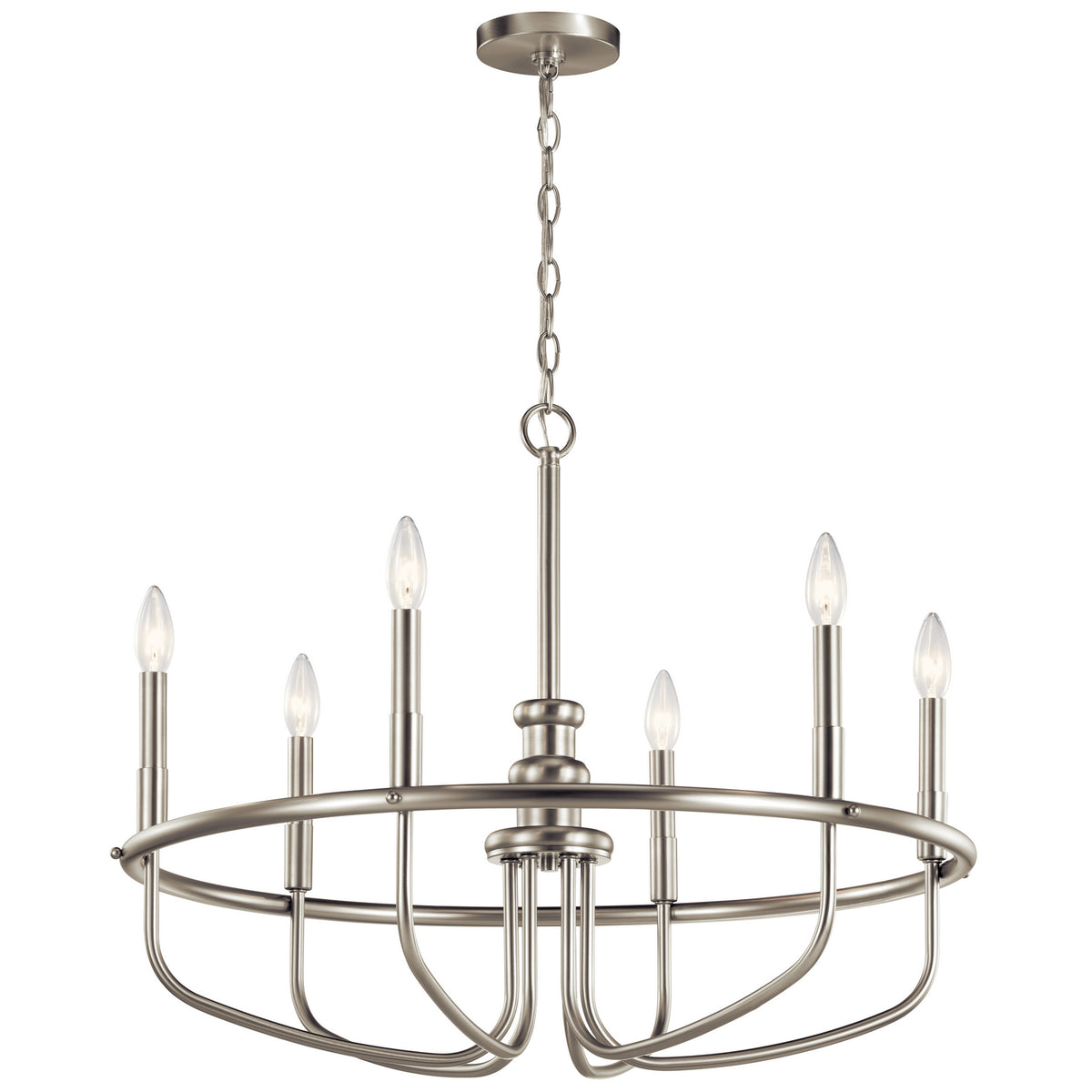 KICHLER 52304NI Capitol Hill 22" 6 Light Chandelier In Brushed Nickel