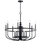 KICHLER 52305BK Capitol Hill 30.75" 12 Light Chandelier In Black