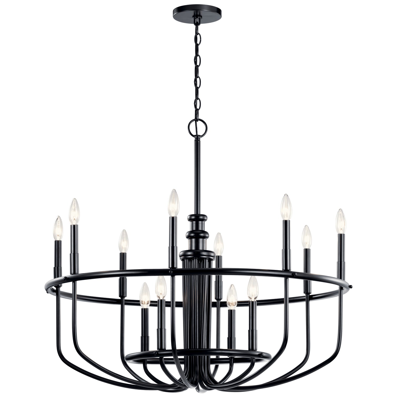 KICHLER 52305BK Capitol Hill 30.75" 12 Light Chandelier In Black