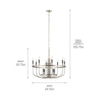 KICHLER 52305NI Capitol Hill 30.75" 12 Light Chandelier In Brushed Nickel