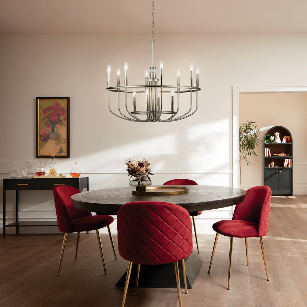 KICHLER 52305NI Capitol Hill 30.75" 12 Light Chandelier In Brushed Nickel